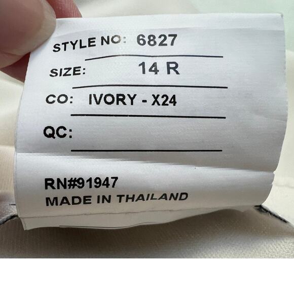 After Six High Neck Halter Backless Bridesmaid Formal Dress Ivory Size 14R 6827 - Picture 15 of 16